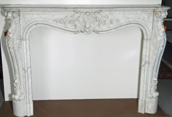 schöner weisser carrara marmor kamin aus der zeit louis xv